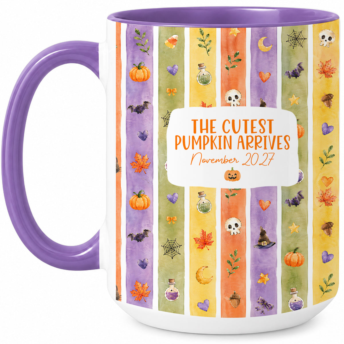 Personalized Halloween Mug - The Cutest Pumpkin Arrives - Baby Arriving Gift for Family