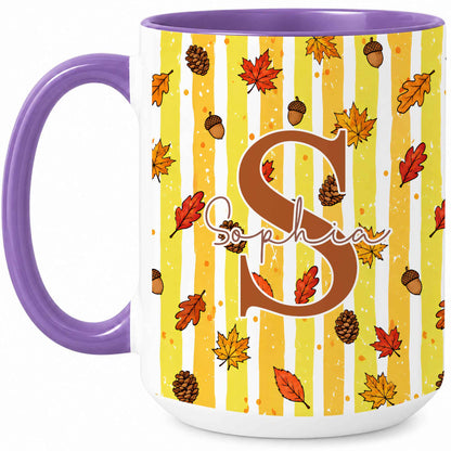 Personalized Thanksgiving Mug - Custom Name Fall Pumpkin Mug - Thanksgiving Gift for Friends, Self Gift