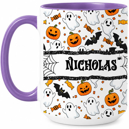 Personalized Halloween Name Mug - Cute Spooky Halloween Accent Mug - Halloween Lovers Gift