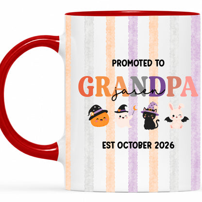 Personalized Halloween New Grandpa Grandma Mug Set - Custom Promoted to Grandparents Accent Mug