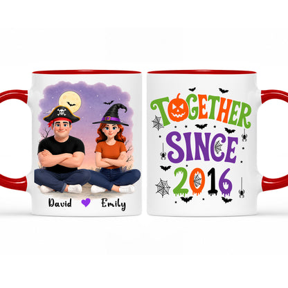Personalized Halloween Couple Mug - Together Since Accent Mug - Halloween Gift for Couples