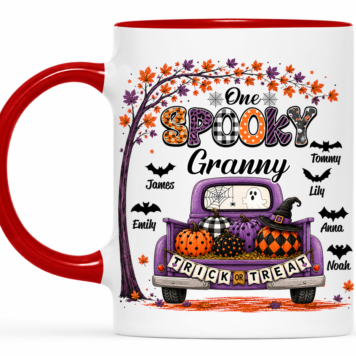 Personalized Halloween Accent Mug - One Spooky Granny Coffee Cup - Halloween Gift for Grandma, Mom