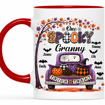 Personalized Halloween Accent Mug - One Spooky Granny Coffee Cup - Halloween Gift for Grandma, Mom