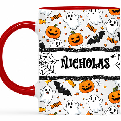 Personalized Halloween Name Mug - Cute Spooky Halloween Accent Mug - Halloween Lovers Gift