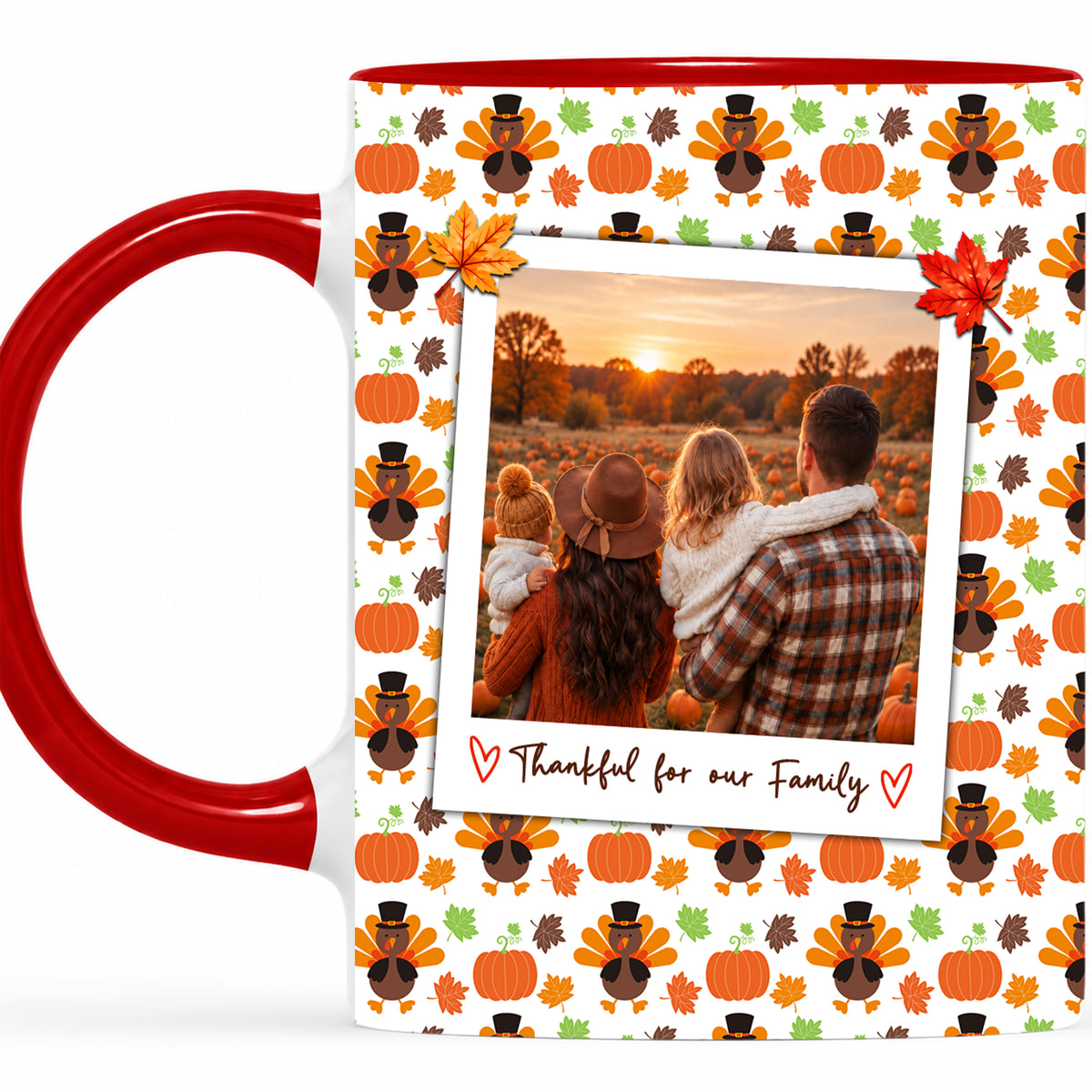 Personalized Thanksgiving Mug - Custom Photo & Message Accent Mug - Family Thanksgiving Gift