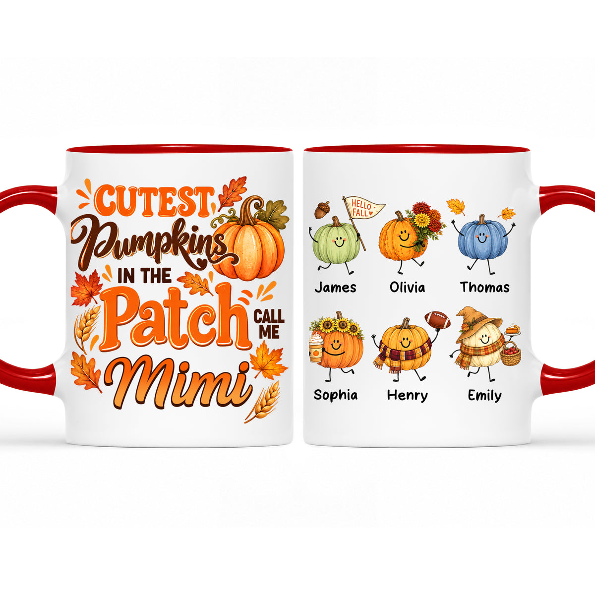 Personalized Thanksgiving Mug - The Cutest Pumpkins Call Me Mimi - Thanksgiving Gift for Mom, Grandma