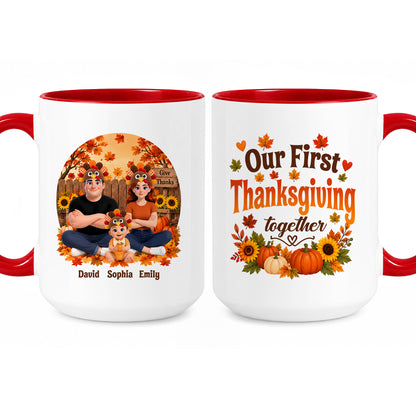 Personalized Thanksgiving Accent Mug – Our First Thanksgiving Together Mug - New Family Thanksgiving Gift