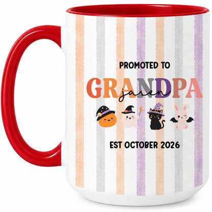 Personalized Halloween New Grandpa Grandma Mug Set - Custom Promoted to Grandparents Accent Mug
