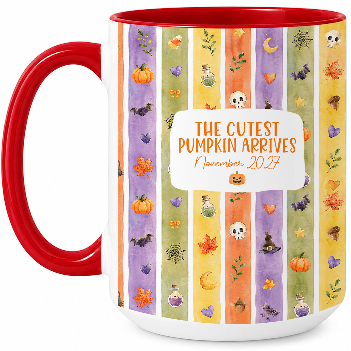 Personalized Halloween Mug - The Cutest Pumpkin Arrives - Baby Arriving Gift for Family