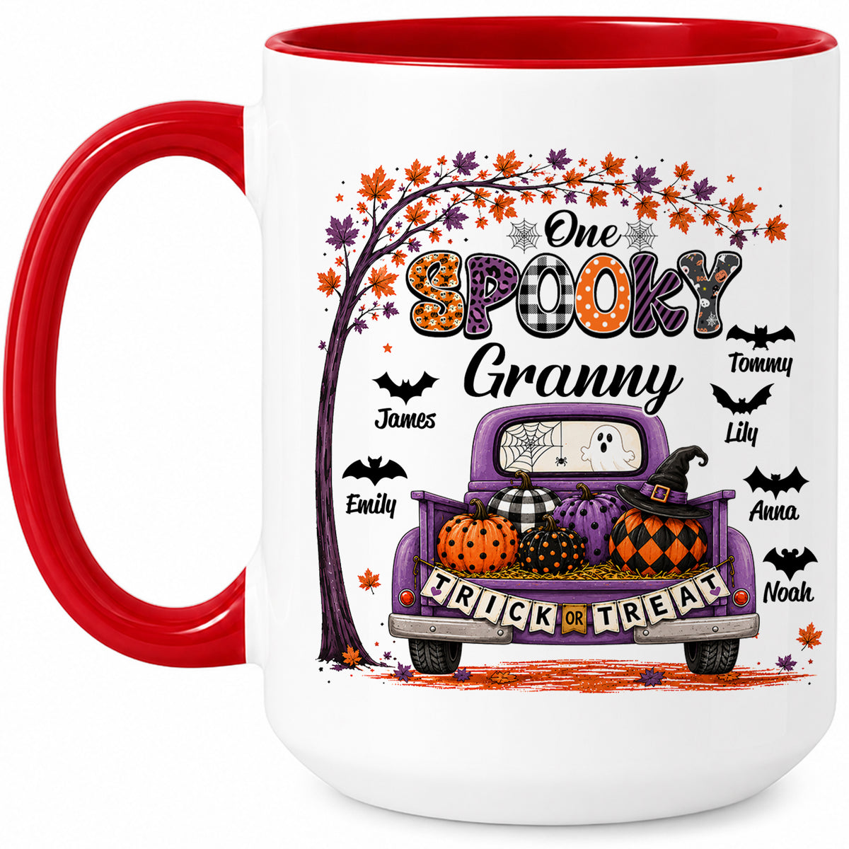Personalized Halloween Accent Mug - One Spooky Granny Coffee Cup - Halloween Gift for Grandma, Mom