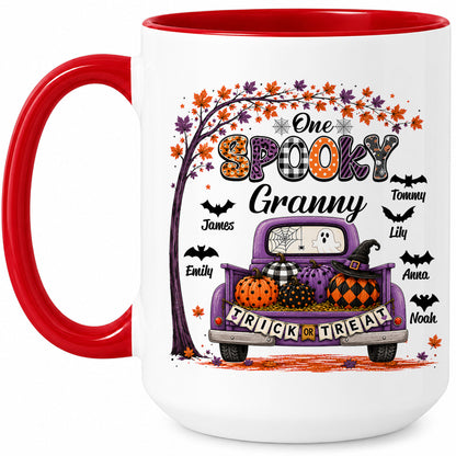 Personalized Halloween Accent Mug - One Spooky Granny Coffee Cup - Halloween Gift for Grandma, Mom