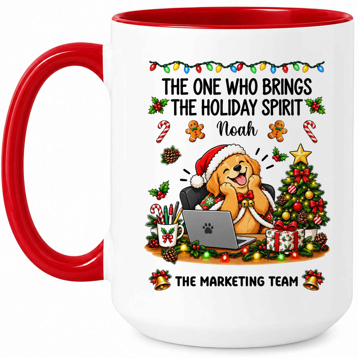 Personalized Christmas Mug for Coworkers - Custom Name Funny Office Coffee Cup - Christmas Gift for Coworkers, Colleagues