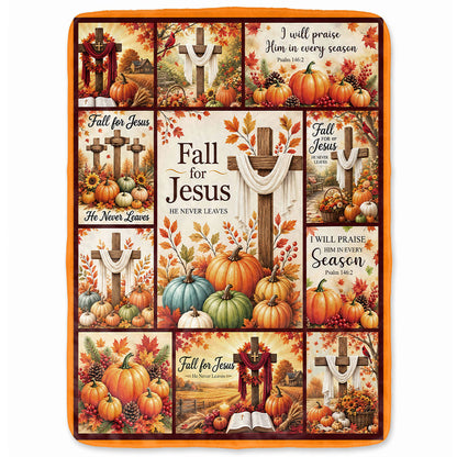 Thanksgiving Jesus Christian Fall Tree Blanket, Religious Fleece & Sherpa Throw, Faith Gift for Adults, Friends