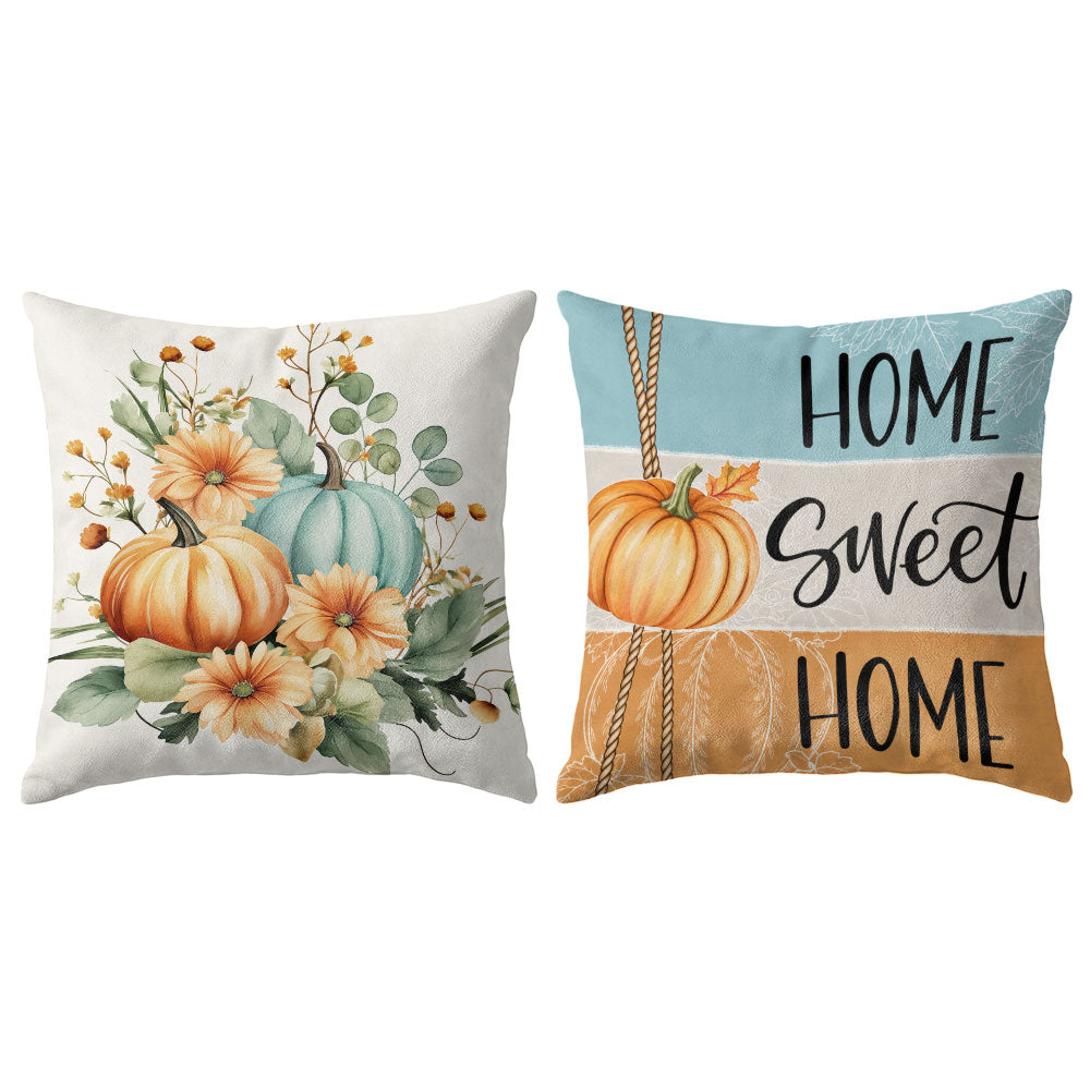 Thanksgiving Fall Decorative Pillow Set of 2 or 4, Harvest Throw Pillows for Home Decor, Gifts for Family
