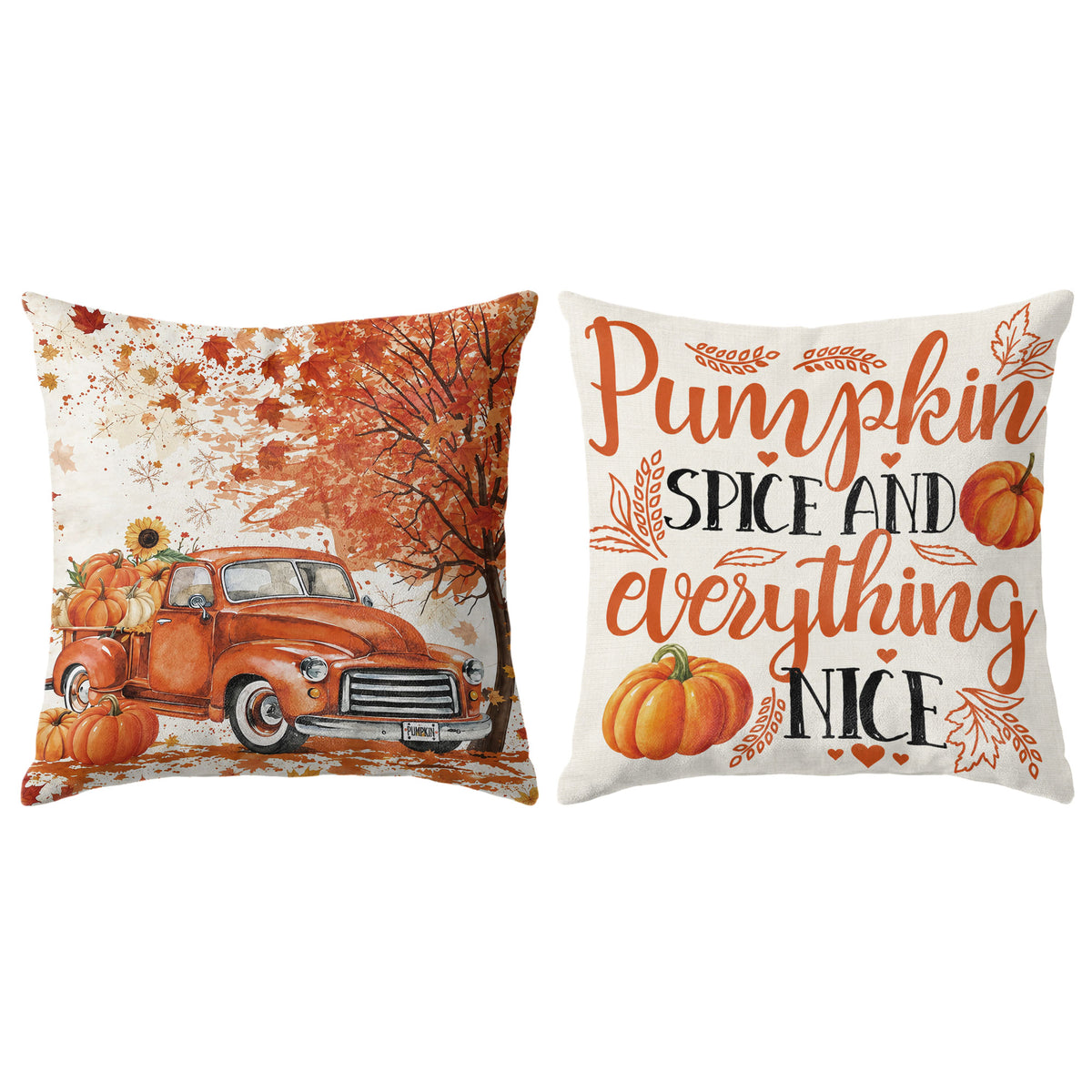 Thanksgiving Fall Decorative Pillow Set of 2 or 4, Harvest Throw Pillows for Home Decor, Gifts for Family