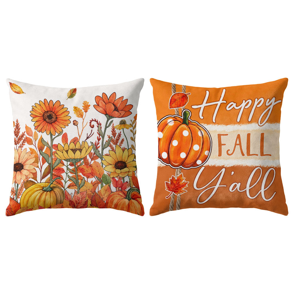 Thanksgiving Fall Decorative Pillow Set of 2 or 4, Harvest Throw Pillows for Home Decor, Gifts for Family