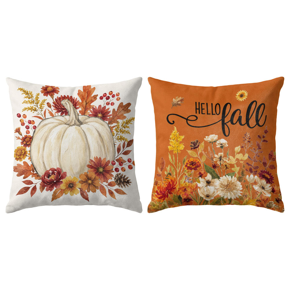 Thanksgiving Fall Decorative Pillow Set of 2 or 4, Harvest Throw Pillows for Home Decor, Gifts for Family
