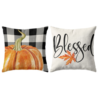 Thanksgiving Fall Decorative Pillow Set of 2 or 4, Harvest Throw Pillows for Home Decor, Gifts for Family