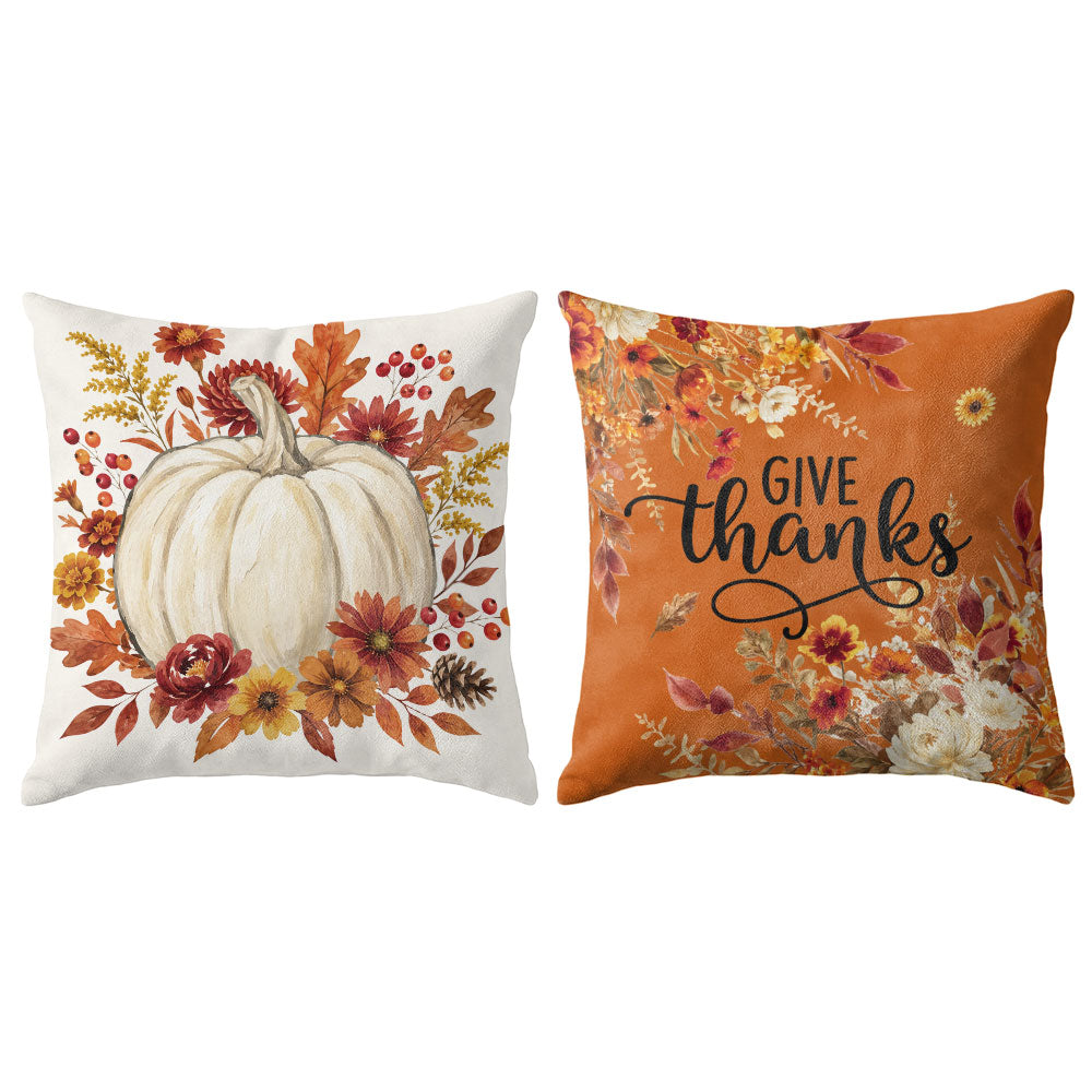 Thanksgiving Fall Decorative Pillow Set of 2 or 4, Harvest Throw Pillows for Home Decor, Gifts for Family