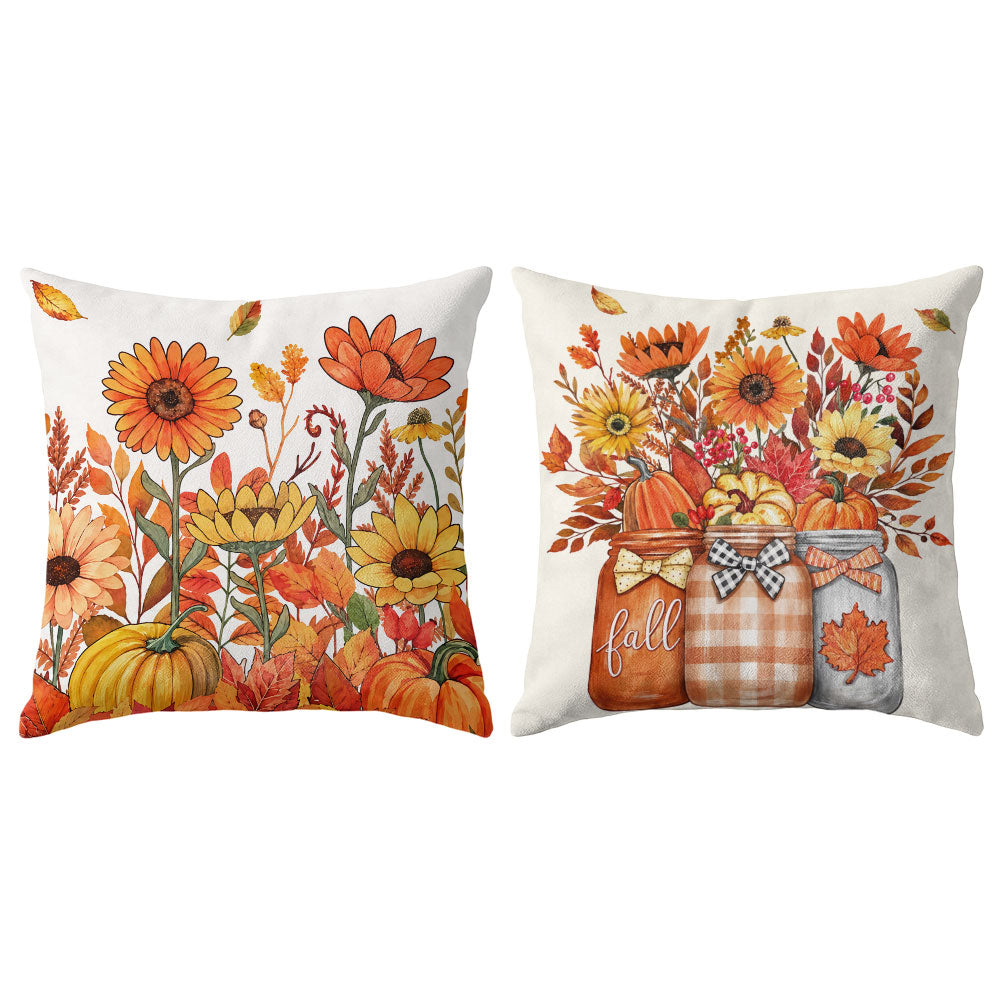 Thanksgiving Fall Decorative Pillow Set of 2 or 4, Harvest Throw Pillows for Home Decor, Gifts for Family