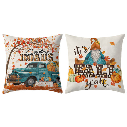 Thanksgiving Fall Decorative Pillow Set of 2 or 4, Harvest Throw Pillows for Home Decor, Gifts for Family