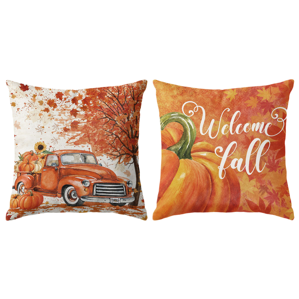 Thanksgiving Fall Decorative Pillow Set of 2 or 4, Harvest Throw Pillows for Home Decor, Gifts for Family