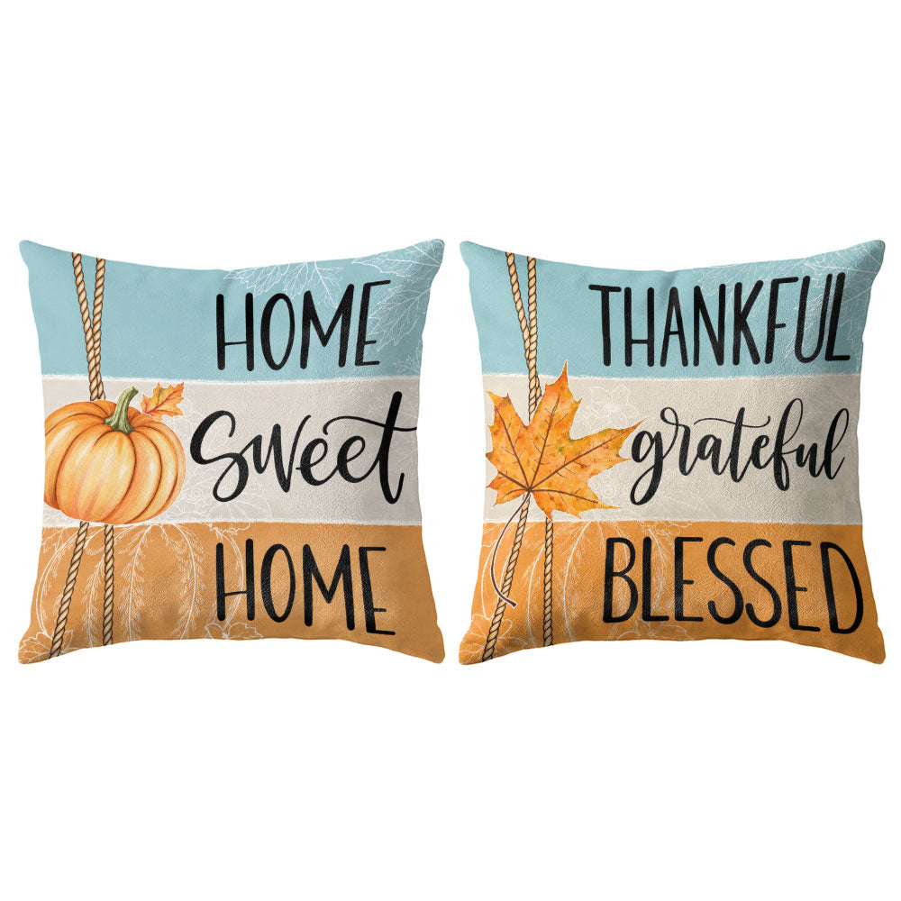 Thanksgiving Fall Decorative Pillow Set of 2 or 4, Harvest Throw Pillows for Home Decor, Gifts for Family
