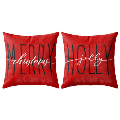 Christmas Decorative Pillow Set of 2 or 4, Santa Snowman Holiday Throw Pillow for Home Decor, Christmas Gift for Family