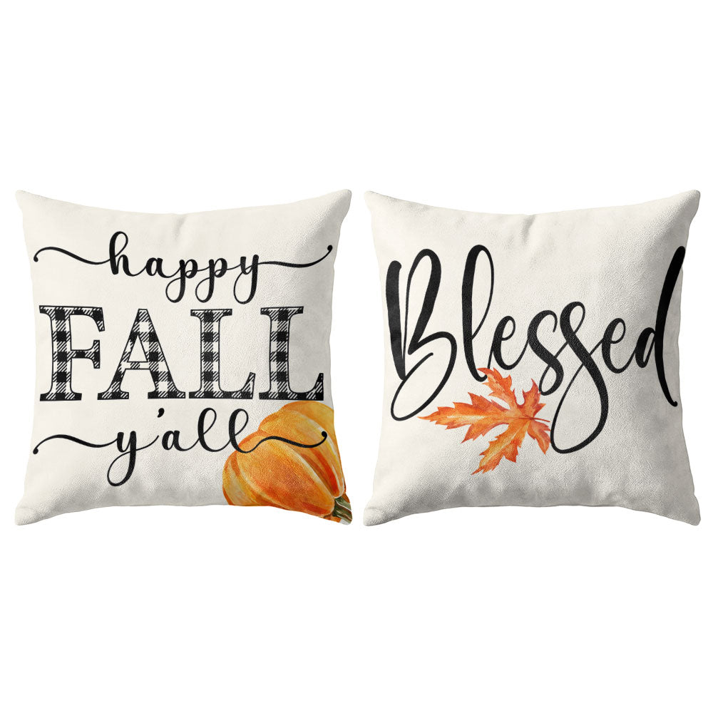 Thanksgiving Fall Decorative Pillow Set of 2 or 4, Harvest Throw Pillows for Home Decor, Gifts for Family