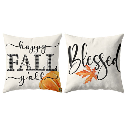 Thanksgiving Fall Decorative Pillow Set of 2 or 4, Harvest Throw Pillows for Home Decor, Gifts for Family