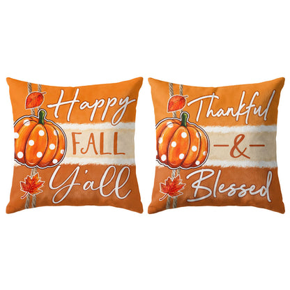 Thanksgiving Fall Decorative Pillow Set of 2 or 4, Harvest Throw Pillows for Home Decor, Gifts for Family