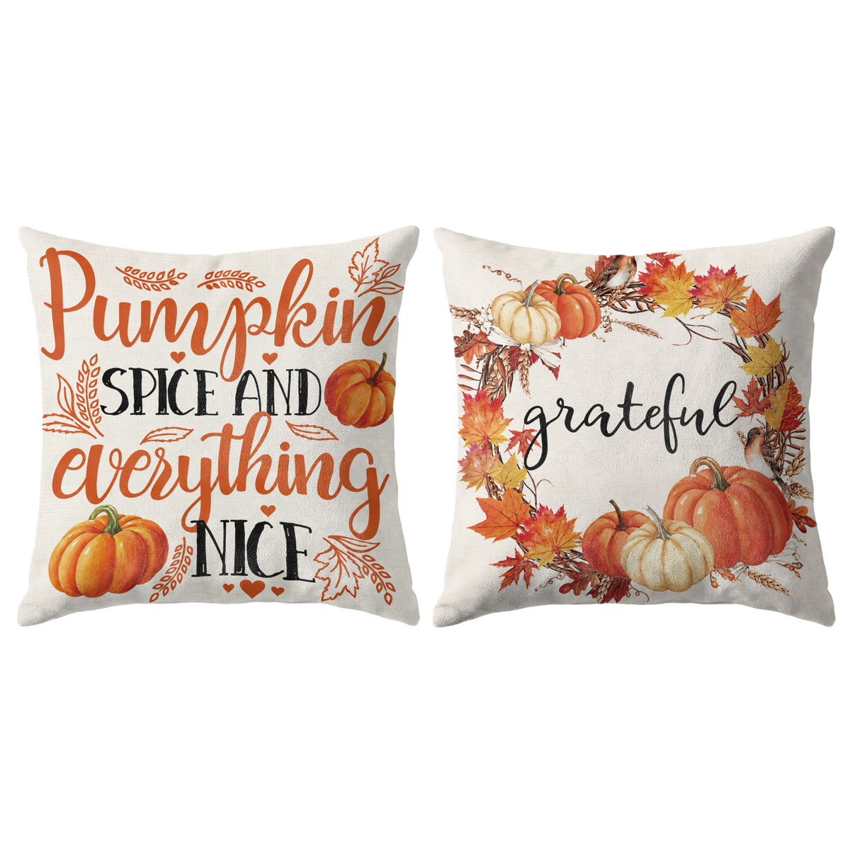 Thanksgiving Fall Decorative Pillow Set of 2 or 4, Harvest Throw Pillows for Home Decor, Gifts for Family