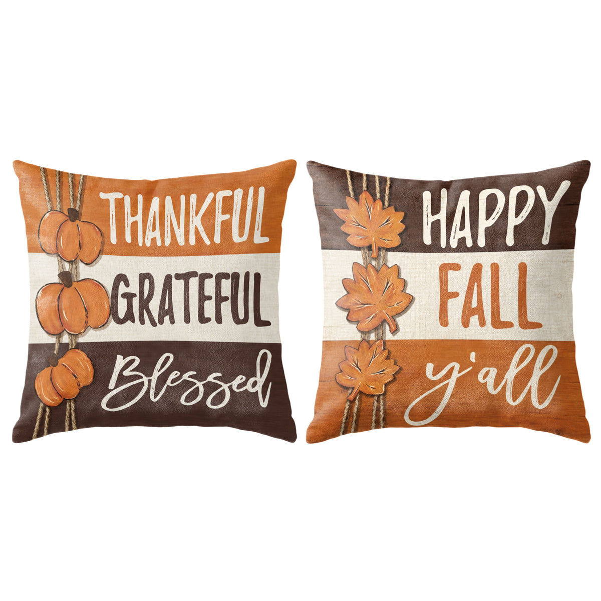 Thanksgiving Fall Decorative Pillow Set of 2 or 4, Harvest Throw Pillows for Home Decor, Gifts for Family