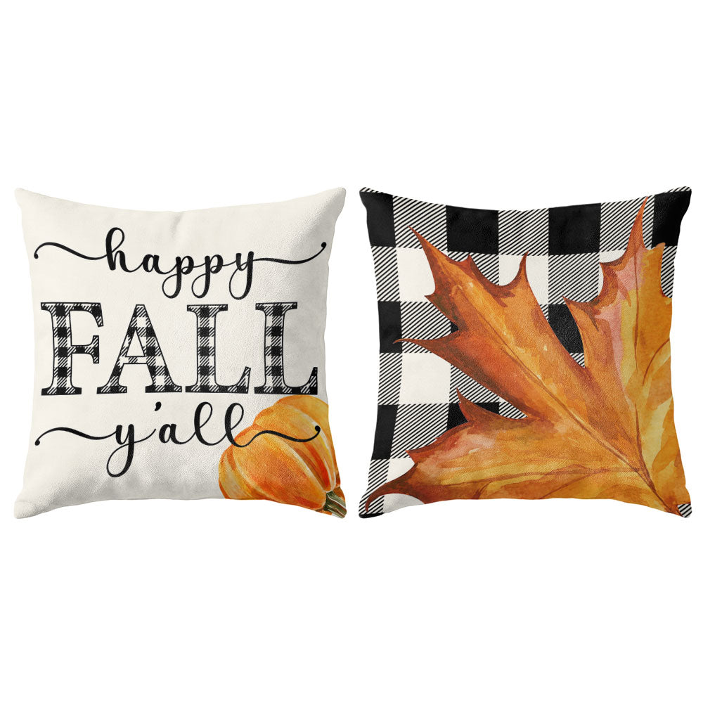 Thanksgiving Fall Decorative Pillow Set of 2 or 4, Harvest Throw Pillows for Home Decor, Gifts for Family