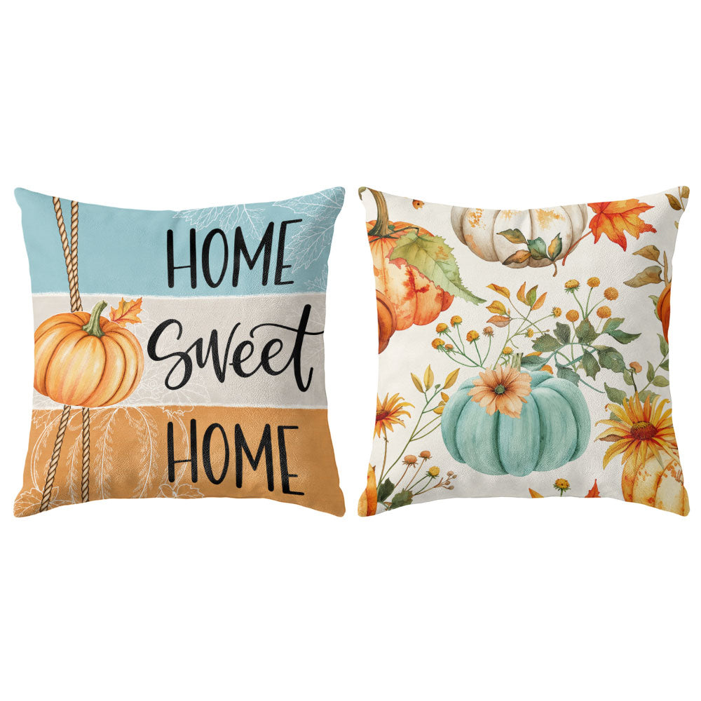 Thanksgiving Fall Decorative Pillow Set of 2 or 4, Harvest Throw Pillows for Home Decor, Gifts for Family