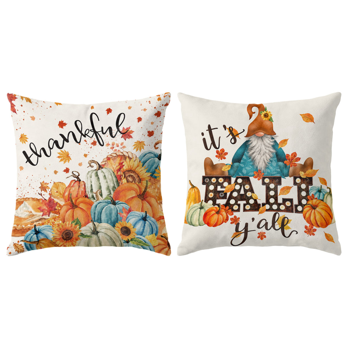 Thanksgiving Fall Decorative Pillow Set of 2 or 4, Harvest Throw Pillows for Home Decor, Gifts for Family