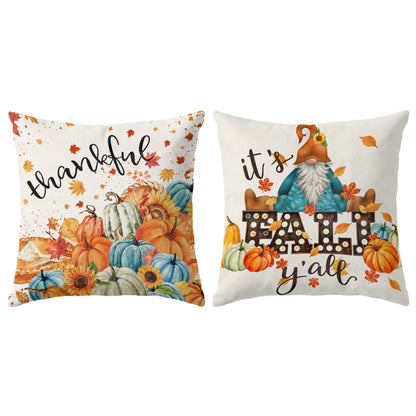 Thanksgiving Fall Decorative Pillow Set of 2 or 4, Harvest Throw Pillows for Home Decor, Gifts for Family