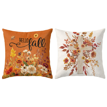Thanksgiving Fall Decorative Pillow Set of 2 or 4, Harvest Throw Pillows for Home Decor, Gifts for Family