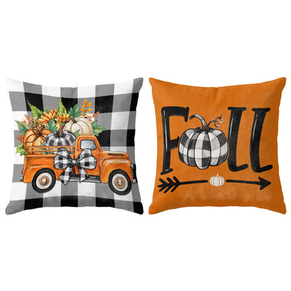 Thanksgiving Fall Decorative Pillow Set of 2 or 4, Harvest Throw Pillows for Home Decor, Gifts for Family
