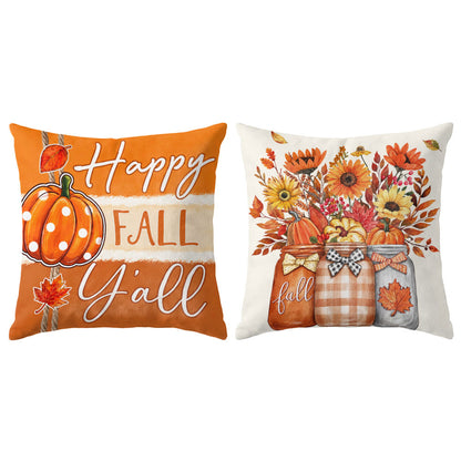 Thanksgiving Fall Decorative Pillow Set of 2 or 4, Harvest Throw Pillows for Home Decor, Gifts for Family