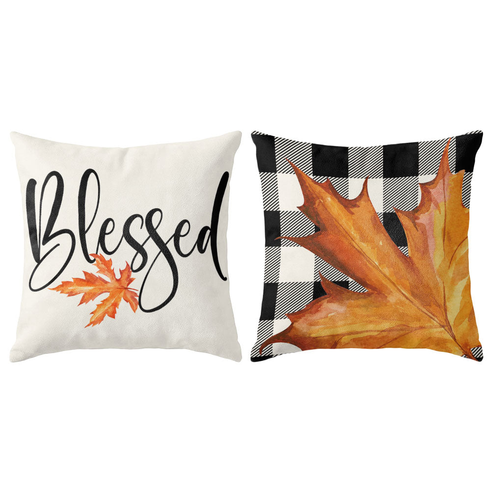 Thanksgiving Fall Decorative Pillow Set of 2 or 4, Harvest Throw Pillows for Home Decor, Gifts for Family