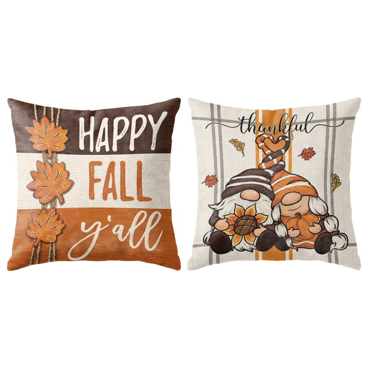 Thanksgiving Fall Decorative Pillow Set of 2 or 4, Harvest Throw Pillows for Home Decor, Gifts for Family
