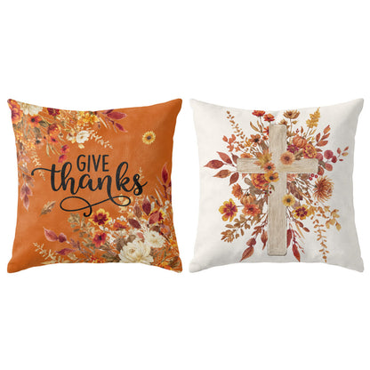 Thanksgiving Fall Decorative Pillow Set of 2 or 4, Harvest Throw Pillows for Home Decor, Gifts for Family
