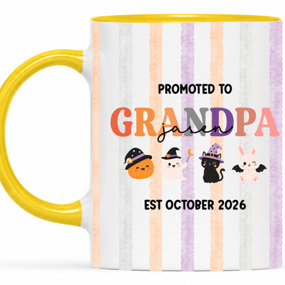 Personalized Halloween New Grandpa Grandma Mug Set - Custom Promoted to Grandparents Accent Mug