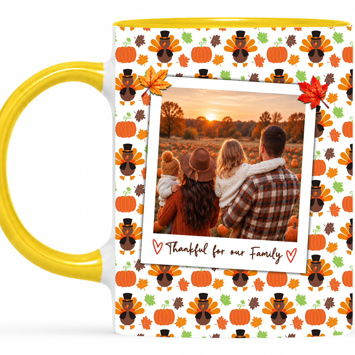 Personalized Thanksgiving Mug - Custom Photo & Message Accent Mug - Family Thanksgiving Gift