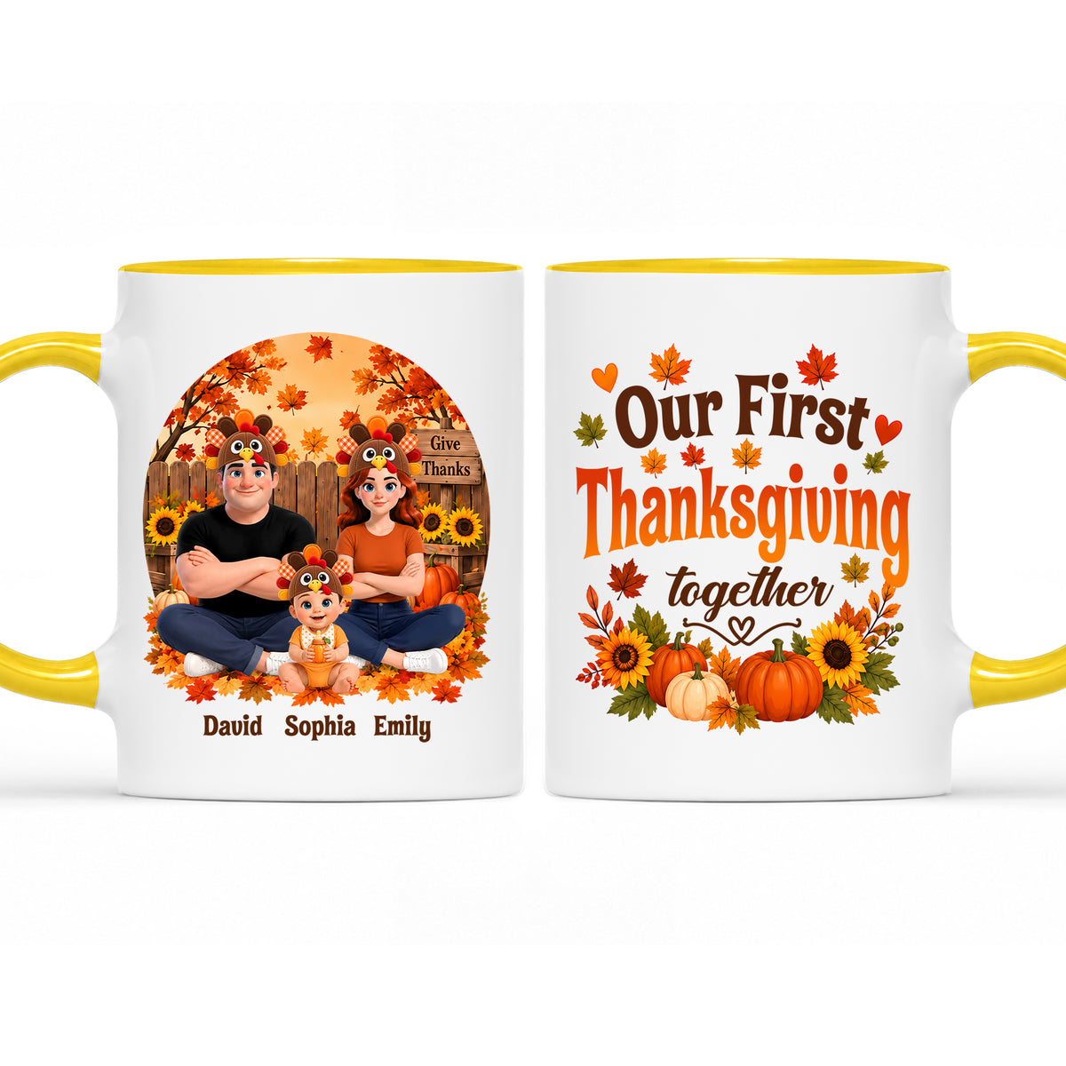 Personalized Thanksgiving Accent Mug – Our First Thanksgiving Together Mug - New Family Thanksgiving Gift