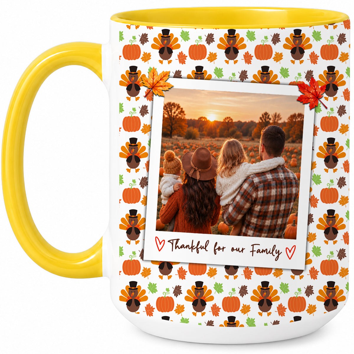 Personalized Thanksgiving Mug - Custom Photo & Message Accent Mug - Family Thanksgiving Gift
