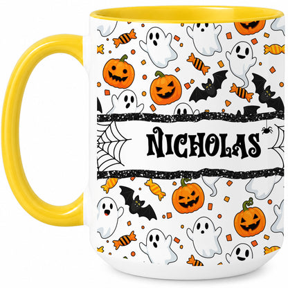 Personalized Halloween Name Mug - Cute Spooky Halloween Accent Mug - Halloween Lovers Gift