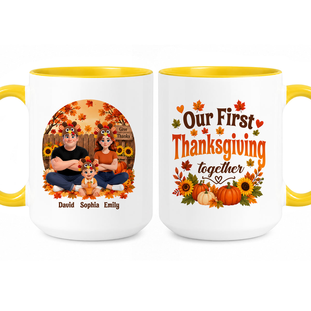 Personalized Thanksgiving Accent Mug – Our First Thanksgiving Together Mug - New Family Thanksgiving Gift