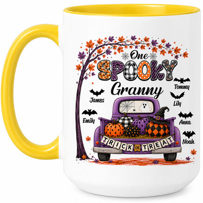 Personalized Halloween Accent Mug - One Spooky Granny Coffee Cup - Halloween Gift for Grandma, Mom
